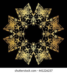gold lace pattern on a black background

