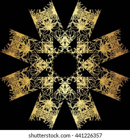 gold lace pattern on a black background

