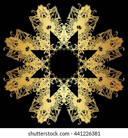 gold lace pattern on a black background

