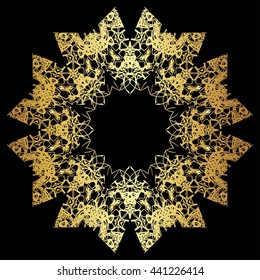 gold lace pattern on a black background

