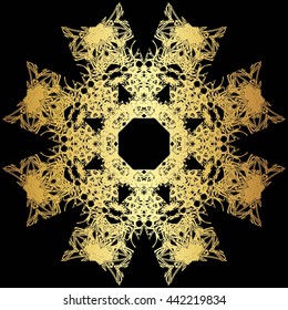 gold lace pattern on a black background

