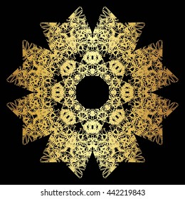 gold lace pattern on a black background

