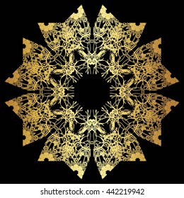 gold lace pattern on a black background

