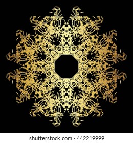 gold lace pattern on a black background

