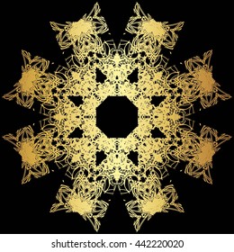 gold lace pattern on a black background

