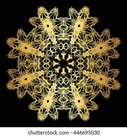 gold lace pattern on a black background
