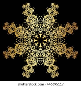 gold lace pattern on a black background
