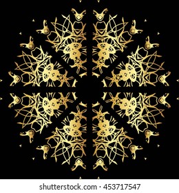 gold lace pattern on a black background
