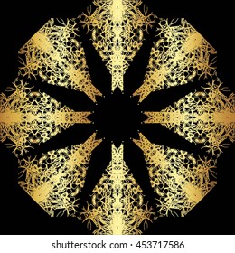 gold lace pattern on a black background
