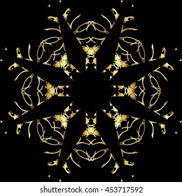 gold lace pattern on a black background
