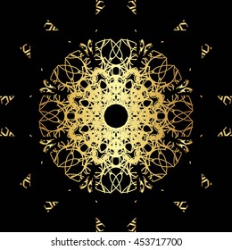 gold lace pattern on a black background
