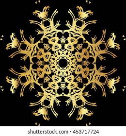 gold lace pattern on a black background
