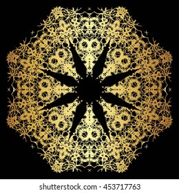 gold lace pattern on a black background
