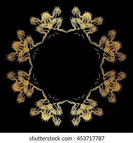gold lace pattern on a black background
