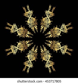 gold lace pattern on a black background
