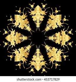gold lace pattern on a black background
