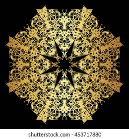 gold lace pattern on a black background
