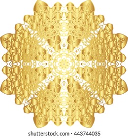 gold lace pattern on a white background