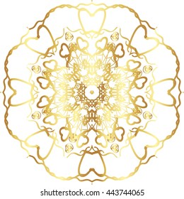gold lace pattern on a white background
