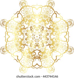 gold lace pattern on a white background