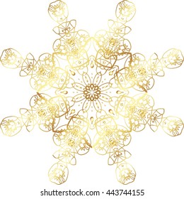 gold lace pattern on a white background