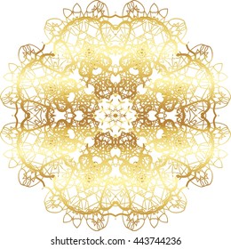 gold lace pattern on a white background