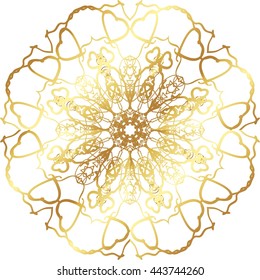 gold lace pattern on a white background
