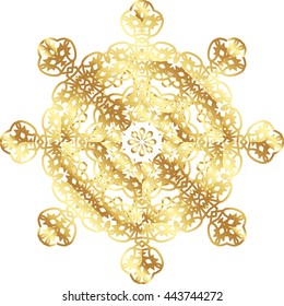 gold lace pattern on a white background