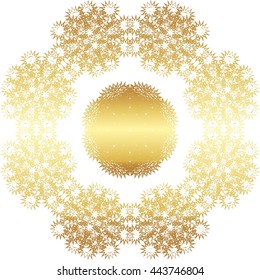 gold lace pattern on a white background
