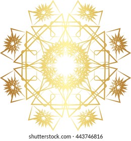 gold lace pattern on a white background
