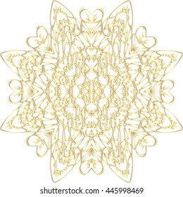 gold lace pattern on a white background

