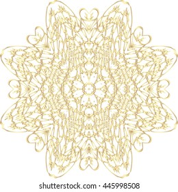 gold lace pattern on a white background


