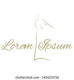 gold lady, vector logo template 