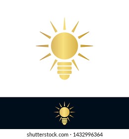 Gold lamp logo vector design