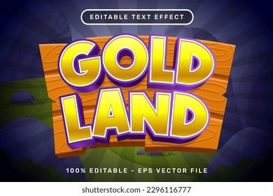 gold land 3d text effect and editable text effect with jungle background