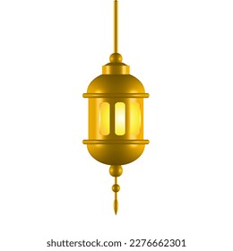 Gold Lantern Lamp 3d render realistic vector illustration graphic element for islamic background ramadan kareem eid mubarak and another celebration day