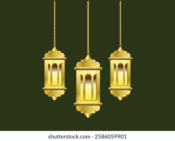 gold lantern lamp ramadan lampion