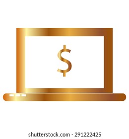 Gold Laptop Icon