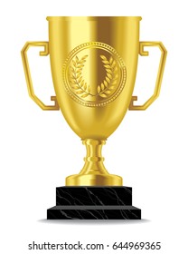 gold laurel trophy cup