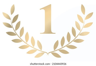 Gold laurel wreath 1 vector isolated on a white background 