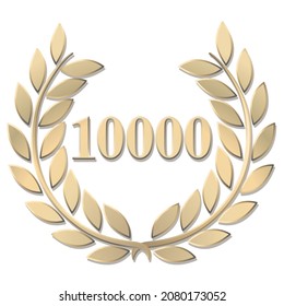 gold laurel wreath 10000 vector isolated on white background
