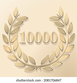 gold laurel wreath 10000 vector isolated on golden background 