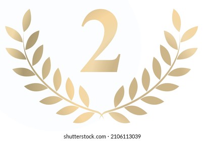 Gold laurel wreath 2 vector isolated on a white background 