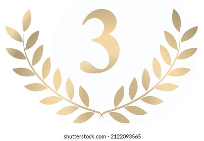 Gold laurel wreath 3 vector isolated on a white background 