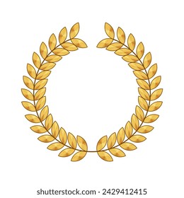 Gold laurel wreath award logo vector illustration. Laurel icon isolated on white background. Vector art. Set of foliate award wreath for cinema festival.