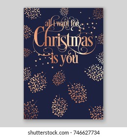 Gold laurel wreath christmas party invitation