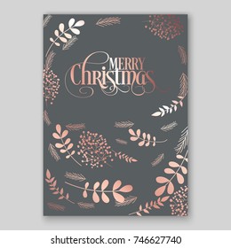 Gold laurel wreath christmas party invitation