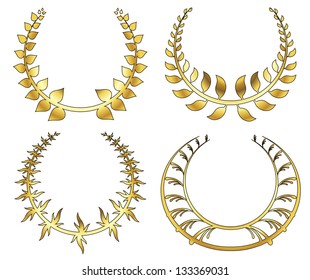 gold laurel wreath. eps10 vector illustration