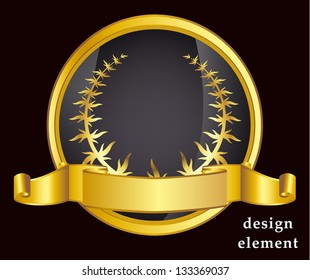 gold laurel wreath. eps10 vector illustration