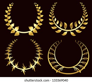 gold laurel wreath. eps10 vector illustration
